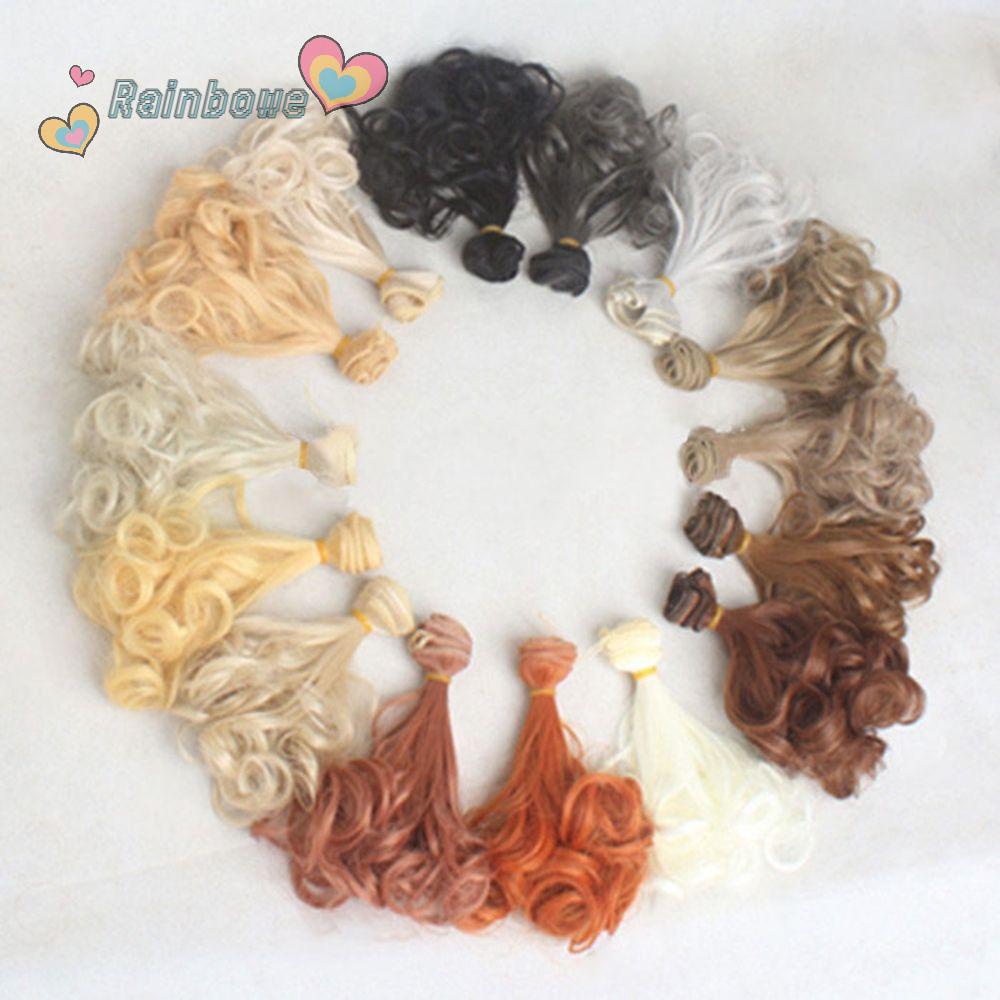 Tóc Giả Xoăn Màu Cầu Vồng Cho Búp Bê BJD SD
