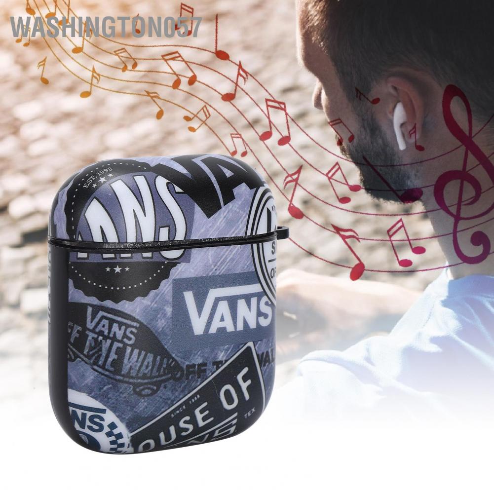 Washington057 Letters Pattern Earphone Case Protective Cover Shell Accessories for IOS Earbuds 2