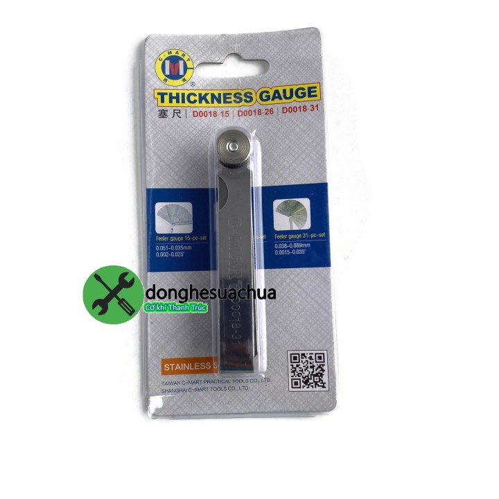 Thước lá đo khe C-Mart D0018-31 31 lá 0.04-0.88mm