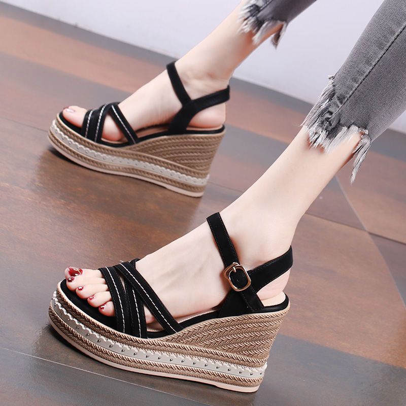 Giày Sandal Đế Xuồng Chống Nước Thời Trang Mùa Hè Đơn Giản