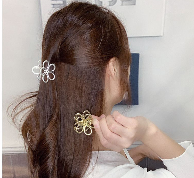 Kẹp Tóc Hình Hoa Bằng Kim Loại Phong Cách Âu Mỹ Đơn Giản