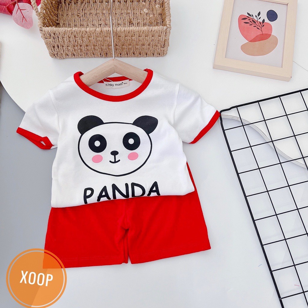 [SALE] Bộ Cộc Tay Cho Bé Trai, Bé Gái Minky Mom Vải Thun Lạnh Gấu Trúc Viền Cổ Dễ Thương, Đồ Bộ Cho Bé Mặc Nhà MKM2216