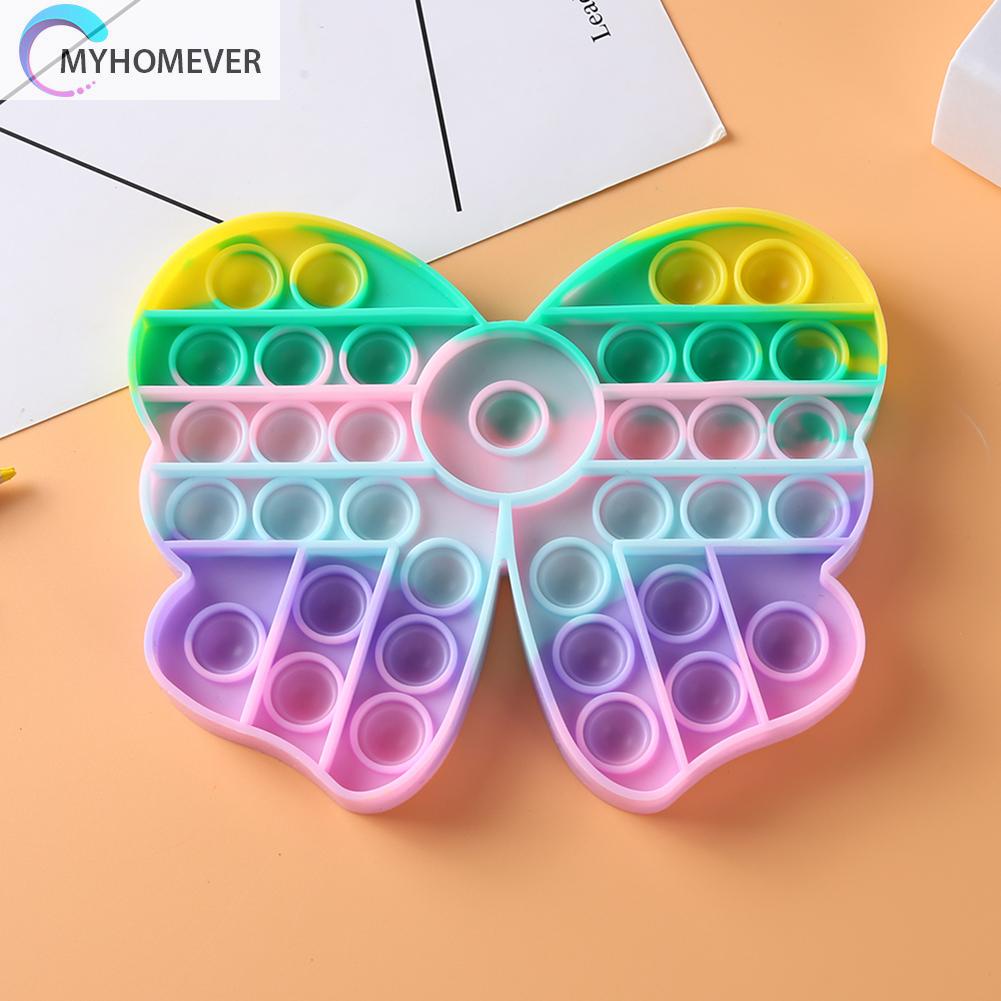 Đồ Chơi Bóp Tay Bằng Silicone Màu Cầu Vồng Cảm Biến Bong Bóng Giảm Căng Thẳng