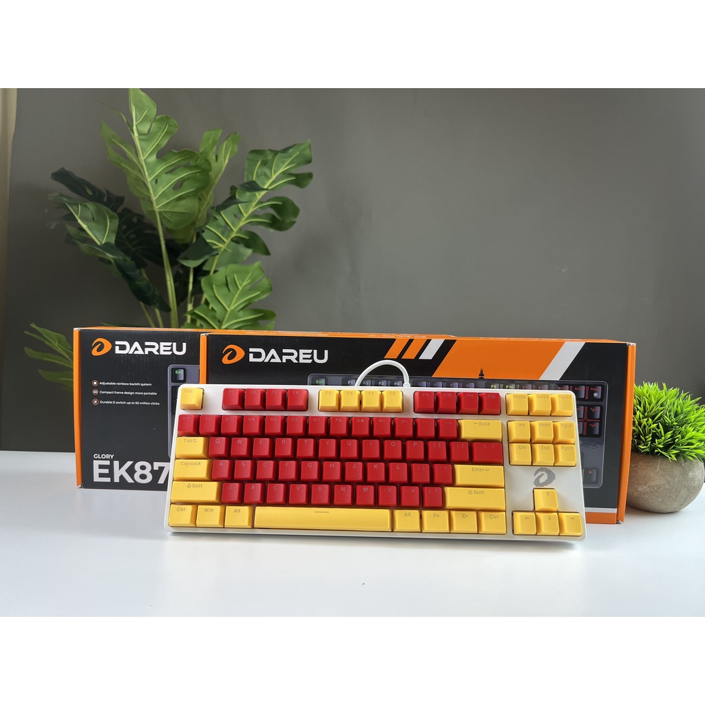 Bàn phím cơ red switch brown switch blue switch led đổi màu 87 phím Dareu ek87 có dây bảo hành chính hãng 24 tháng