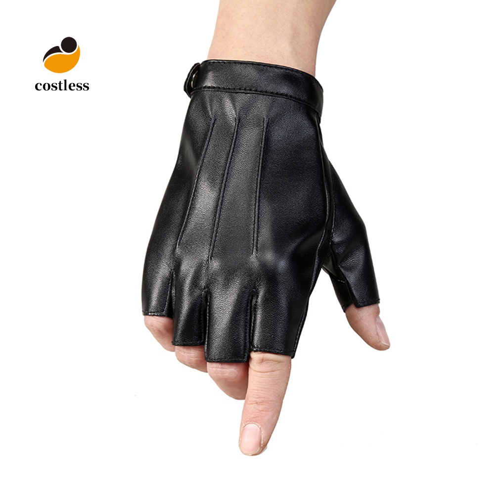 Găng tay da mềm hở ngón thoáng khí cho nam