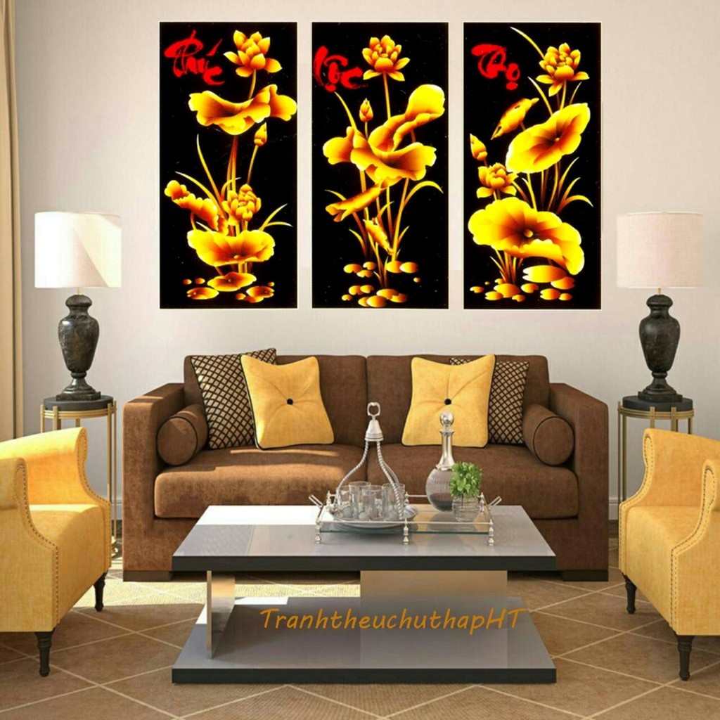 Tranh đính đá Phúc Lộc Thọ 112x75cm VS111