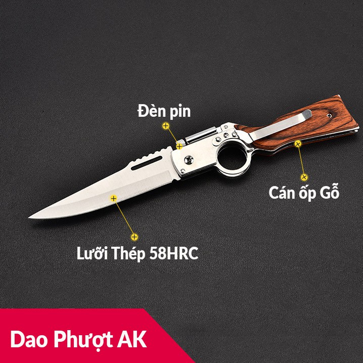 ✌₪☍Dao phượt gấp có đèn pin tặng bao đựng cao cấp du lịch dã ngoại cắm trại mini giá rẻ hình AK