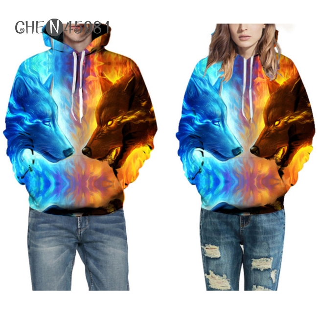 Áo Hoodie In Hình Chó Sói 3d Hợp Thời Trang