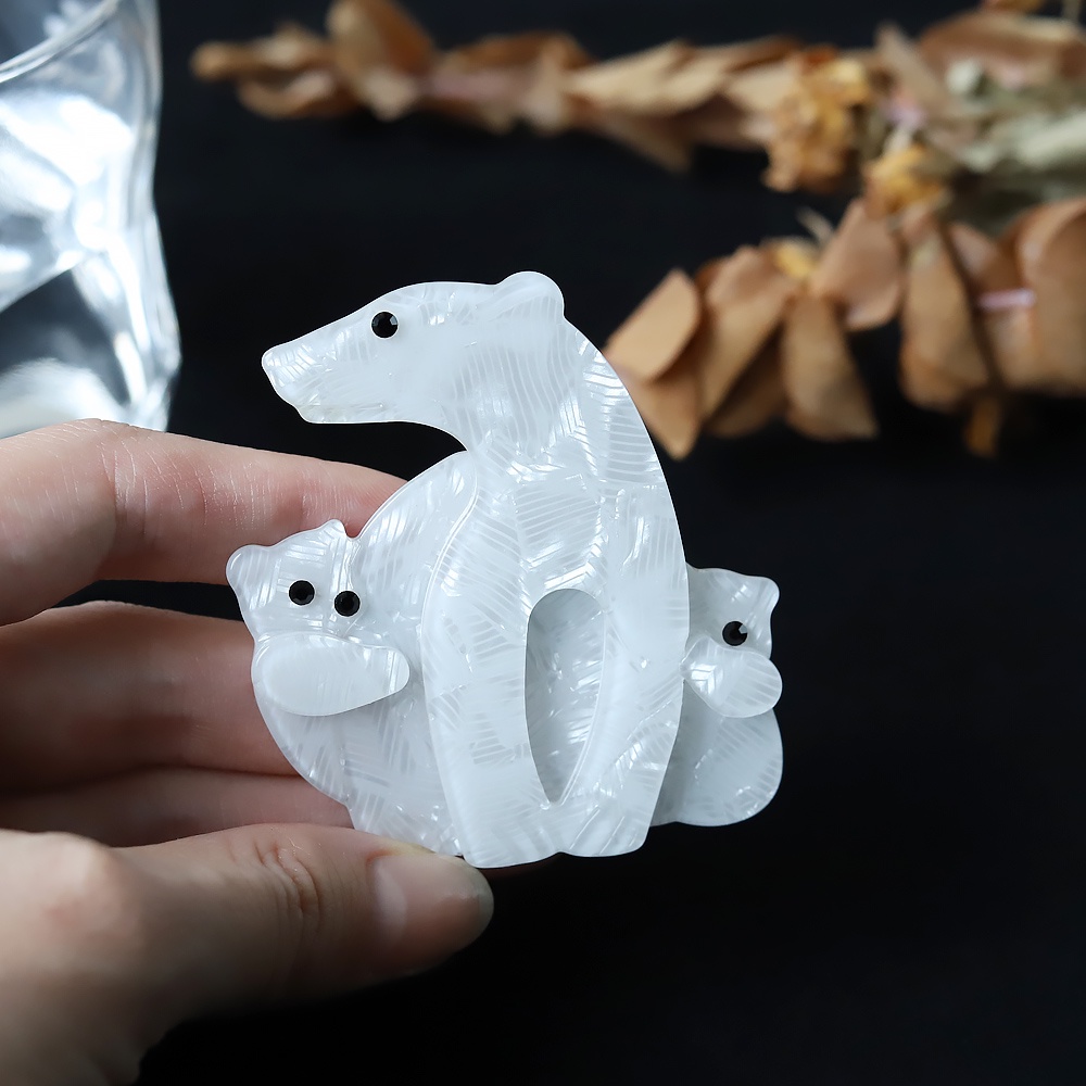 KIDSBOWS Ghim Cài Áo Hình Gấu Bắc Cực Bằng Nhựa Acrylic Dễ Thương Cho Nữ