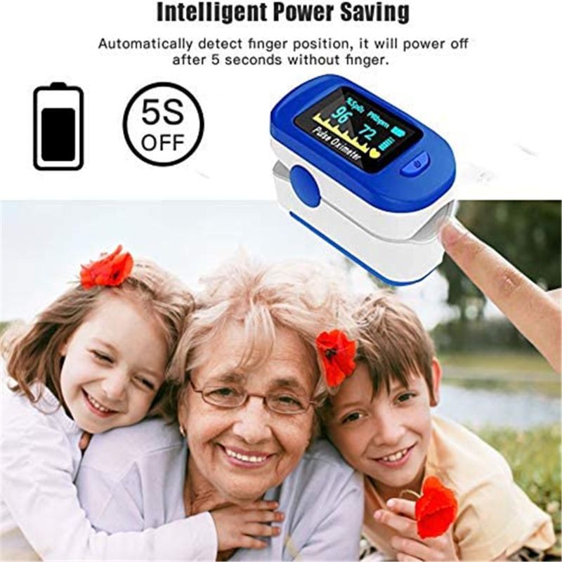 WIT Mini Protable Digital Finger Clip Oximeter Heart Pulse Rate Blood Oxygen Saturation SPO2 Monitor with Lanyard Family Aerobic Exercise Measure Activity Tracker