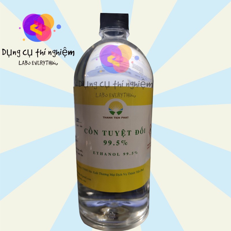 CỒN TUYỆT ĐỐI 99.5%- ETHANOL ABSOLUTE 99.5%, Cồn tuyệt đối 99.5% chai 1L, độ cồn cao, cồn thí nghiệm