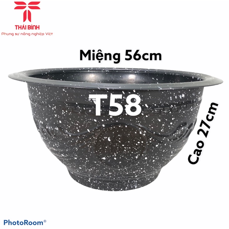 Chậu nhựa Giả Đá Đen T58 (Nhựa dày)-CHẬU NHỰA THÁI BÌNH