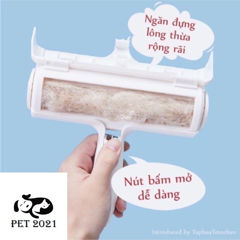 Cây Lăn Lông Dành Cho Chó Mèo-Lăn Tĩnh Điện Hút Lông Thú Cưng Làm Sạch Giường Chăn Đệm Sofa