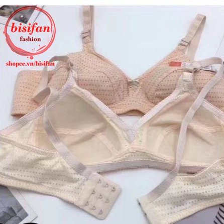 Aó ngực mỏng không gọng Không mút mặc nhà A788 CUP C thông hơi big size cho bà già bầu ngực to chất cotton chất đẹp