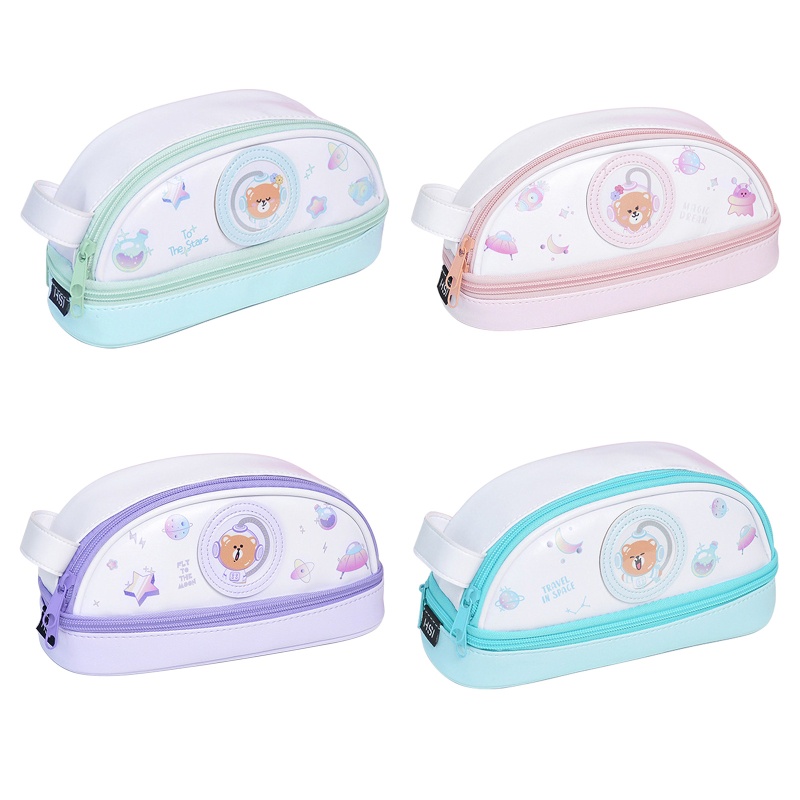 Túi Đựng Bút Cầm Tay Chống Nước Có Khóa Kéo Cho Học Sinh Nam Nữ