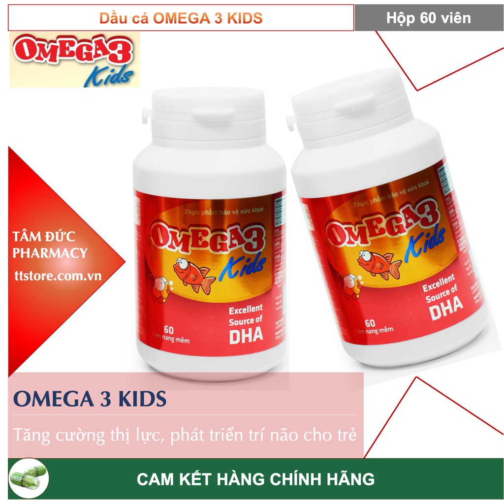 OMEGA 3 KIDS [Hộp 60 viên] - Tăng cường thị lực, chống mỏi mắt, phát triển trí não [omega3 kids]