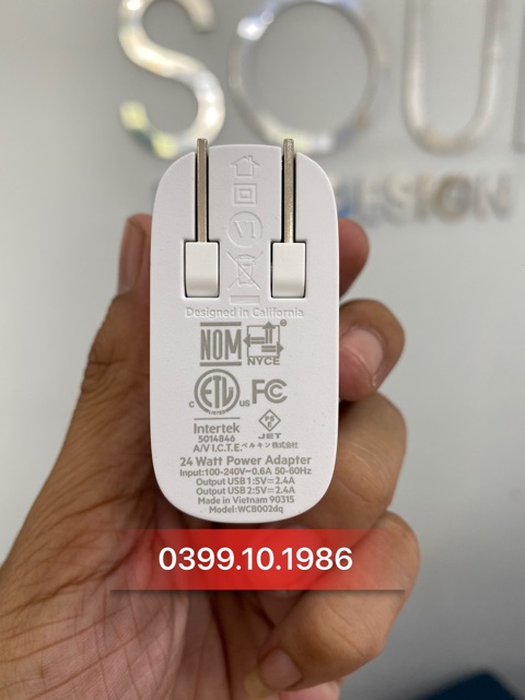 Củ sạc Belkin 2 cổng 24w sạc cực nhanh, không giật lag, loạn cảm ứng khi sạc, an toàn tuyệt đối