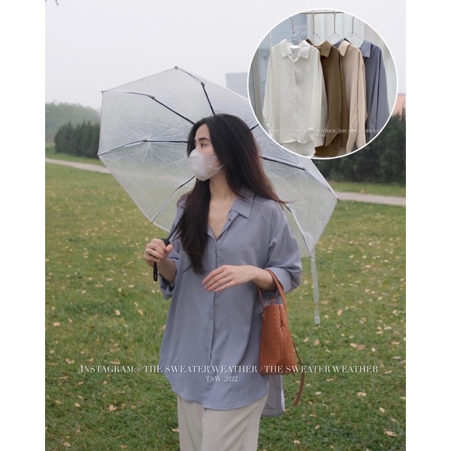 (Ảnh thật) Áo sơ mi trơn trượt basic 602 the.sweaterweather TSW