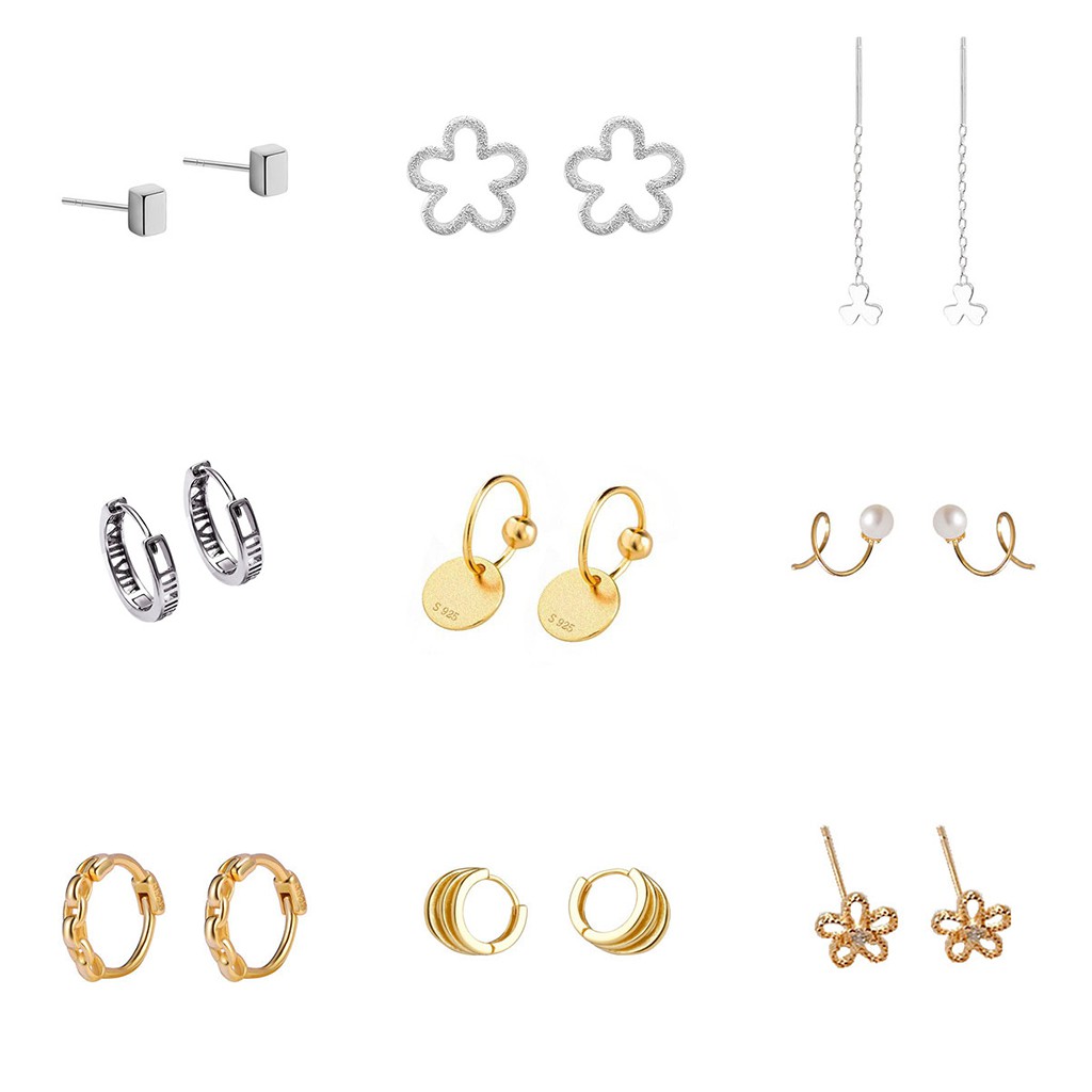 Bông Tai Mạ Bạc 925 Cao Cấp Phong Cách Hàn Quốc