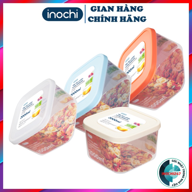 Hộp Thực Phẩm INOCHI Nhựa Không Mùi Hình Vuông Bảo Quản Thức Ăn An Toàn Trong Lò Vi Sóng 6 size
