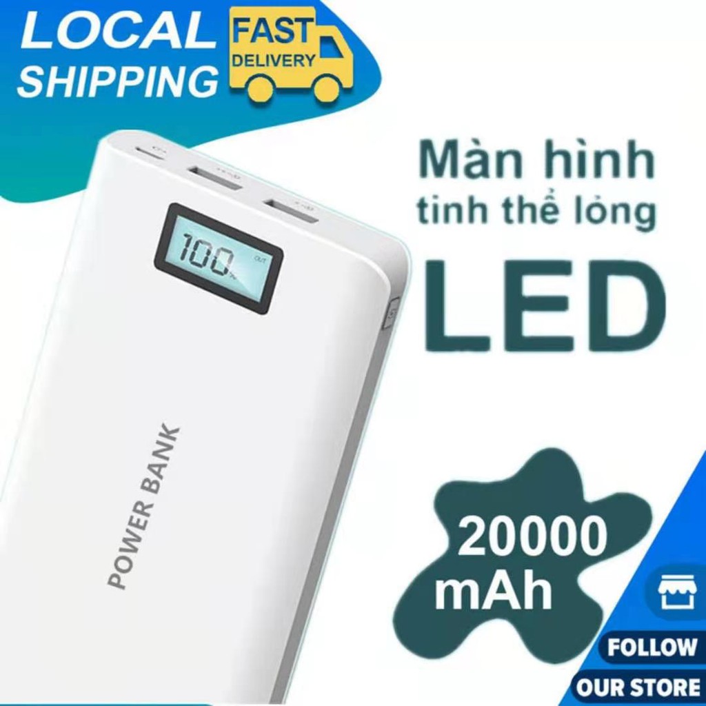 Pin sạc dự phòng 20.000mAh Romoss Sense 6plus LCD Trắng