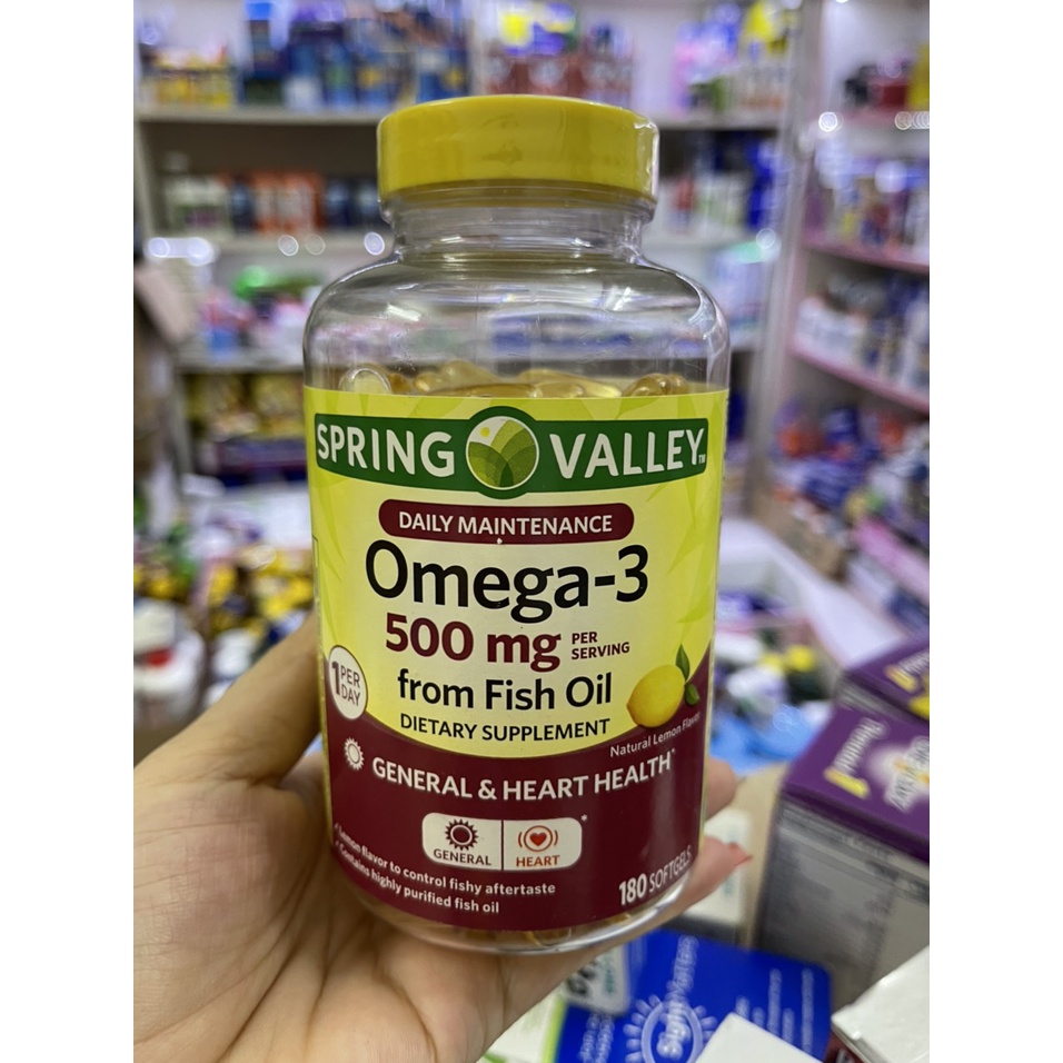 DẦU CÁ OMEGA-3 SPRING VALLEY  HỖ TRỢ TIM NÃO VÀ SỨC KHOẺ-CHÍNH HÃNG