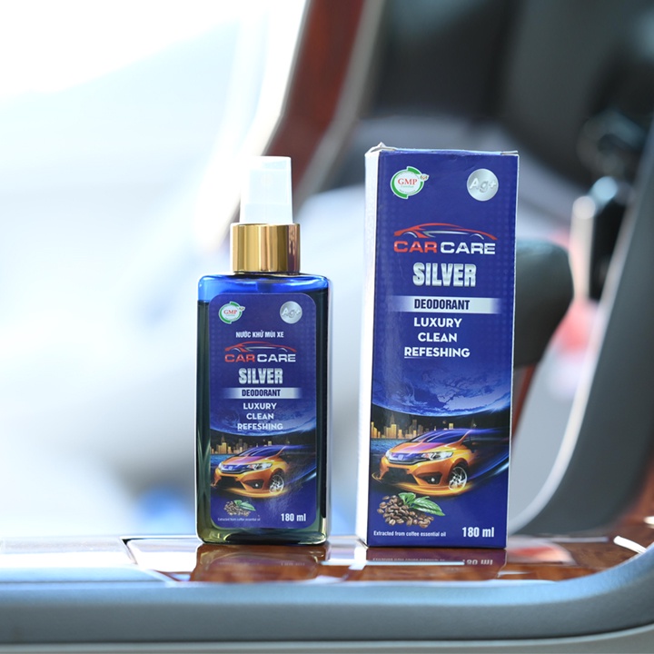 Xịt khử mùi ô tô Car Care Silver CÓ NANO BẠC khử khuẩn ô tô, khử mùi xe hơi tạo mùi cafe, tẩy rửa vết bẩn, rửa tay khô