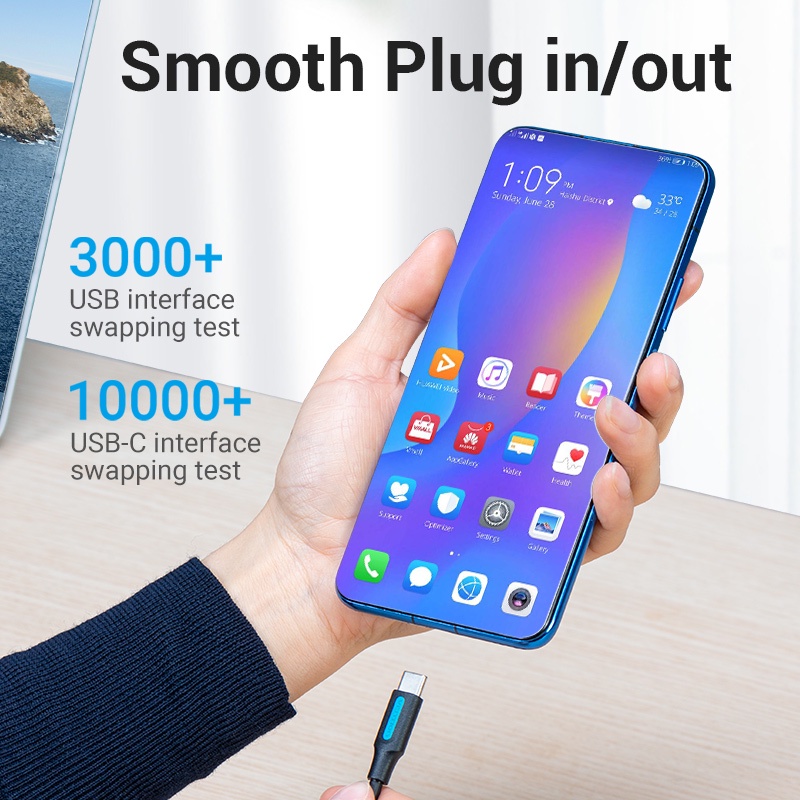 Dây Cáp VENTION Type C 2 trong 1 Từ 3A USB 2.0 C Đến USB C / USB A Cổng Cắm Sang Cổng Cắm 480Mbps Cho Điện Thoại Di Động