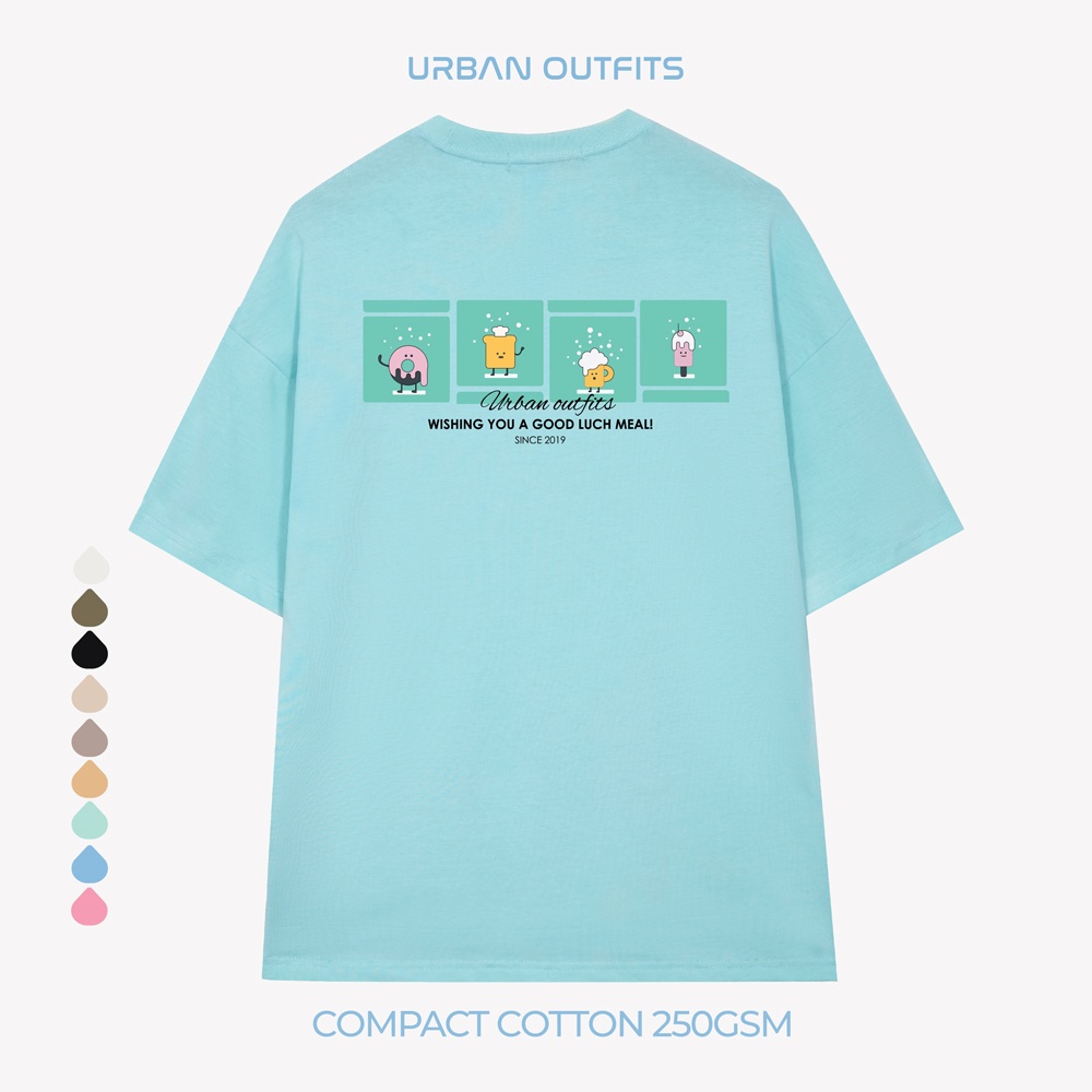 Áo Thun Tay Lỡ Form Rộng URBAN OUTFITS  ATO103 Local Brand In GOOD LUCH MEAL ver 2.0 Chất Vải 100% Compact Cotton 250GSM