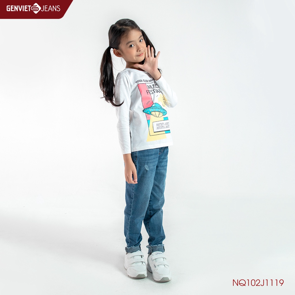 Quần dài jeans bé gái GENVIET KID NQ102J1119