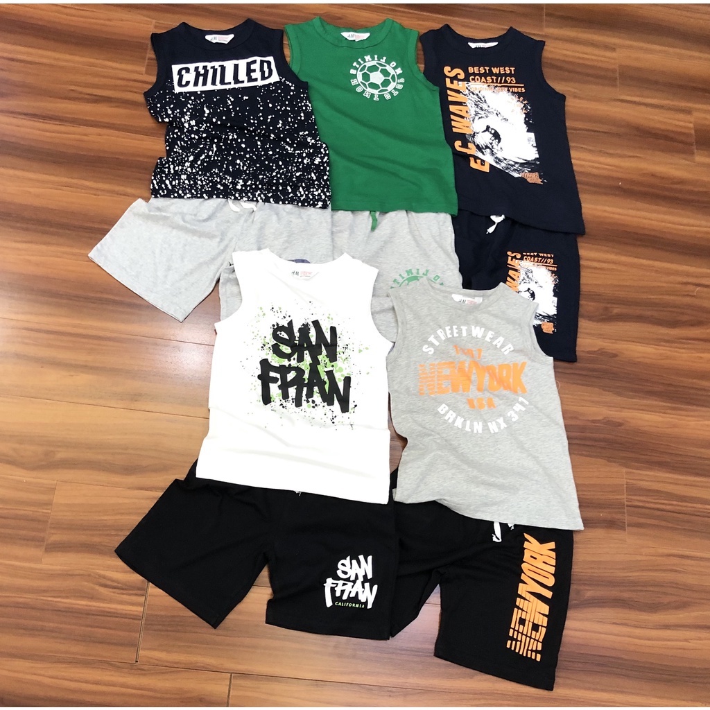 -BỘ BA LỖ HM SIZE ĐẠI CHO BÉ TRAI MẶC MÙA HÈ SIÊU MÁT (20-54 KG)-MÃ BBT08