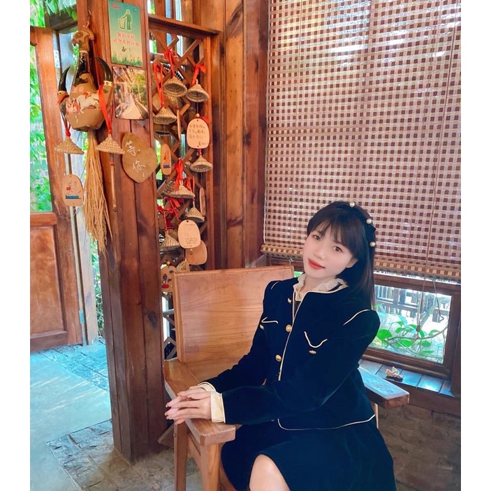 Áo khoác nhung form cứng cúc mạ sang trọng 🔥🔥🔥