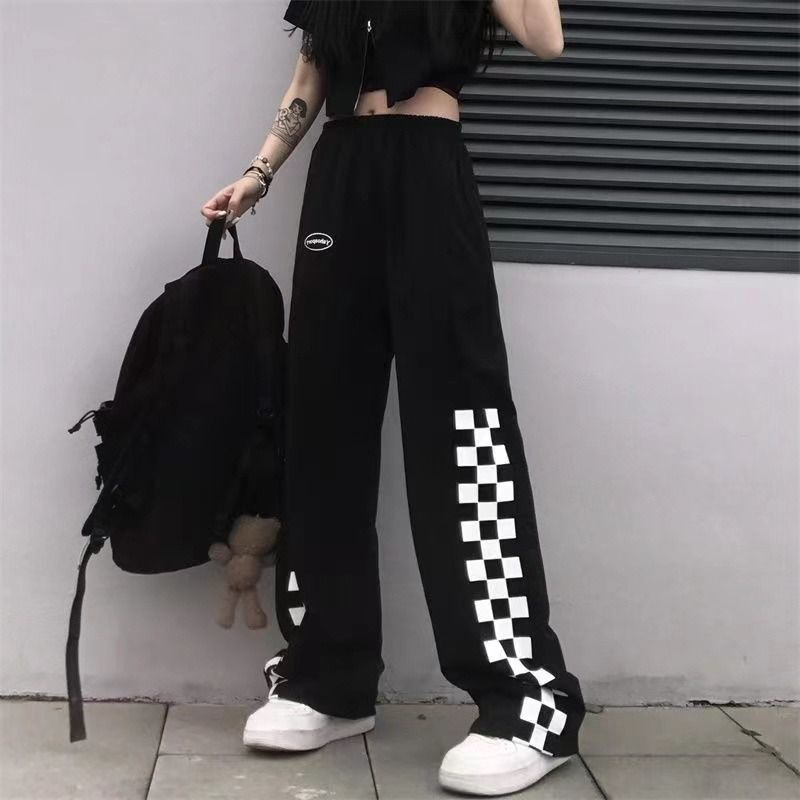 Quần Dài Lưng Cao Ống Rộng Phong Cách Năng Động Trẻ Trung Dành Cho Nữ