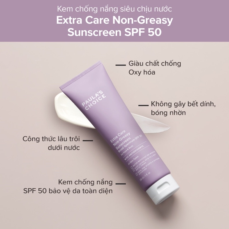 KEM CHỐN NẮNG CƠ THỂ CHỐNG THẤM NƯỚC EXTRA CARE NON-GREASY SUNSCREEN SPF 50