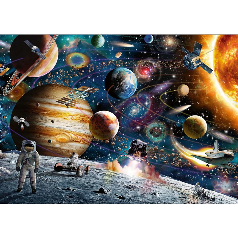 Bộ Tranh Ghép Xếp Hình 1000 Pcs Jigsaw Puzzle Space Travel Du Hành Vũ Trụ Thú Vị Cao Cấp-H39