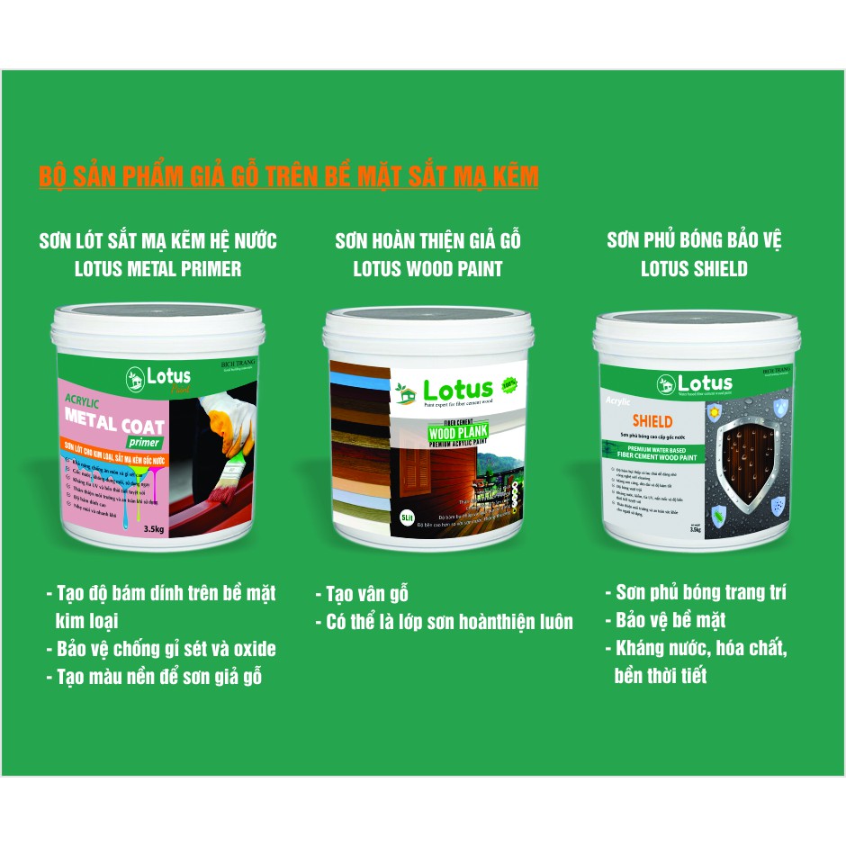 Sơn giả gỗ - Combo sản phẩm sơn giả gỗ hoàn thiện trên bề mặt kim loại