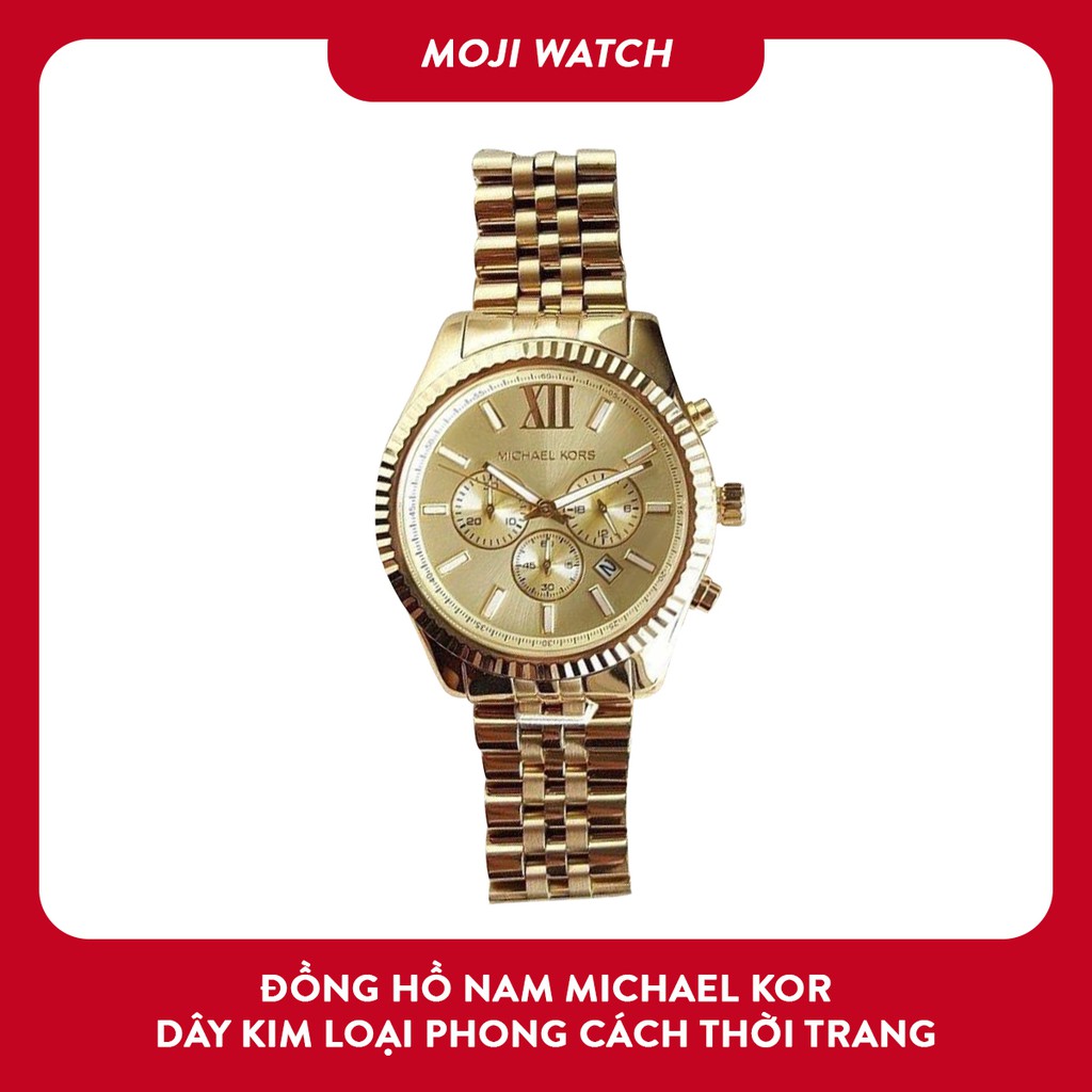 Đồng hồ nam Michael Kor 44mm dây kim loại sang trọng