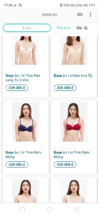 Áo lót ngực boya