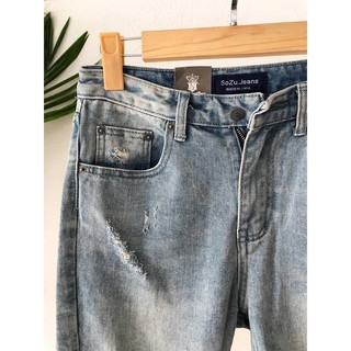 Quần ngố bò nam rách B313