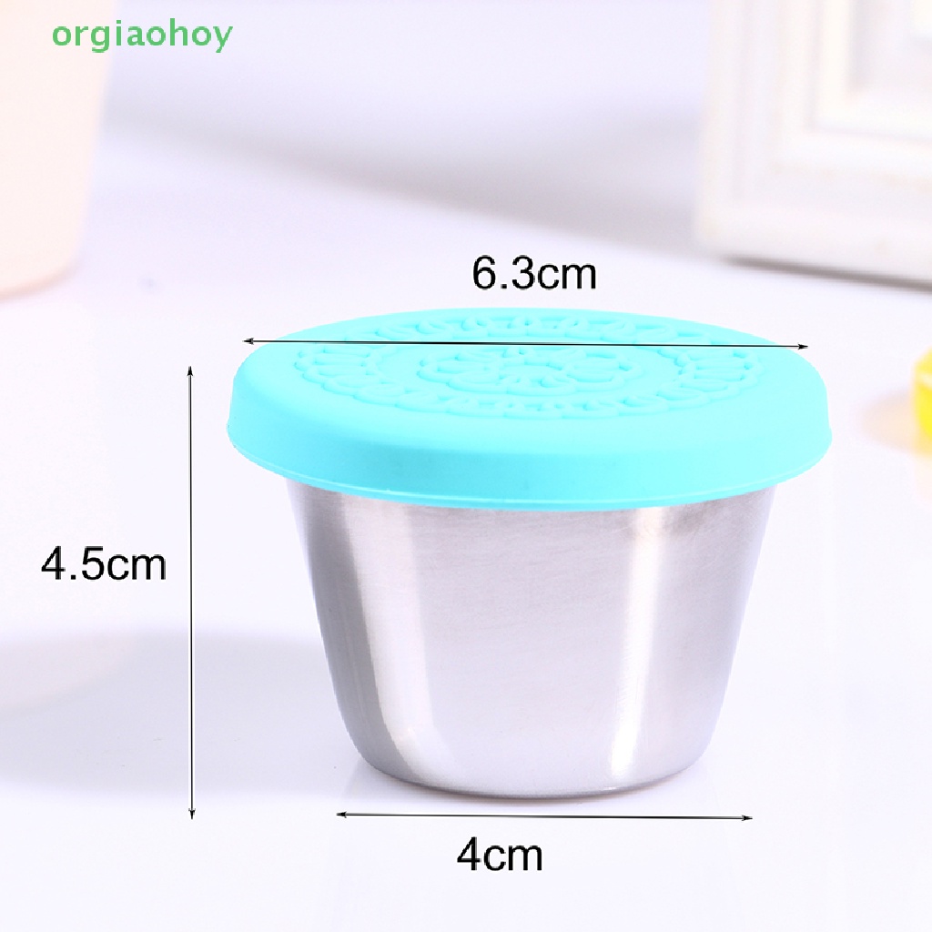 Cốc Đựng Nước Sốt Bằng Thép Không Gỉ Có Thể Tái Sử Dụng Kèm Nắp Đậy