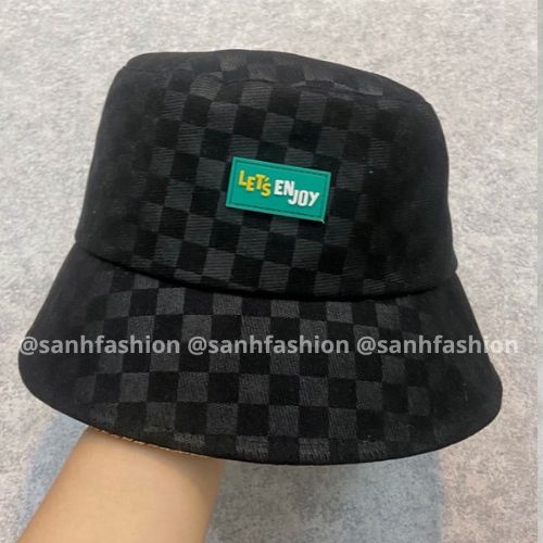 Mũ BUCKET vành cụp thêu tem Let Enjoy Nón tai bèo chất kaki cao cấp thời trang form unisex nam nữ_SÀNH FASHION
