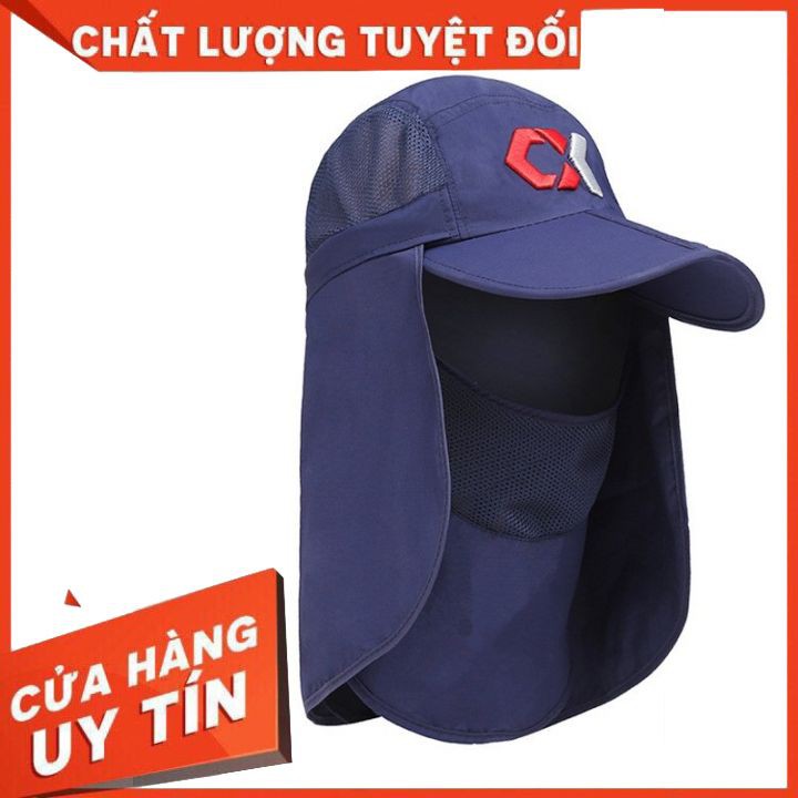 Nón Mũ Câu Cá Chống Nắng Nam Giới Trùm Đầu Kiểu Lưỡi Trai Có Khăn Che Nắng Vải Gió Chuyên dụng Đi Phượt Và Câu Cá PK-39