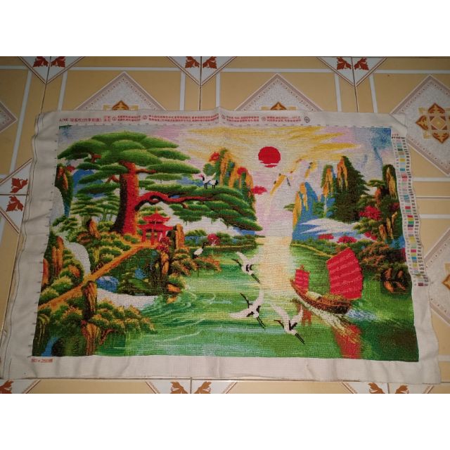 Tranh thêu thuận buồm 80x80