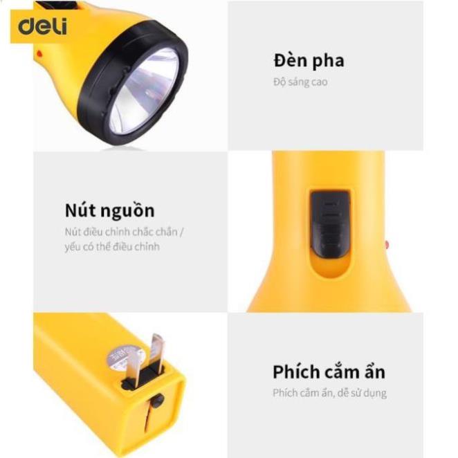 [LIFEDL157] Đèn Pin Siêu Sáng Deli - Đèn Pha Đa Năng, Chỉnh Được Chế Độ - Sạc Điện Trực Tiếp, Bảo Vệ Môi Trường - 3662 .