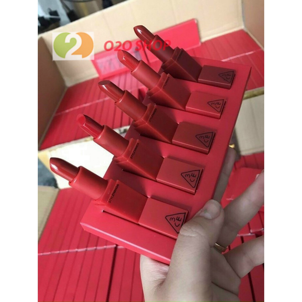 [Set 5 cây] Son Kem Lì 3CE Red Recipe Mini Lip Kit O2O Shop Bám Màu Ổn Mẫu Mới Lạ Hot 2021 - Nhiều Tông màu - O2O Shop
