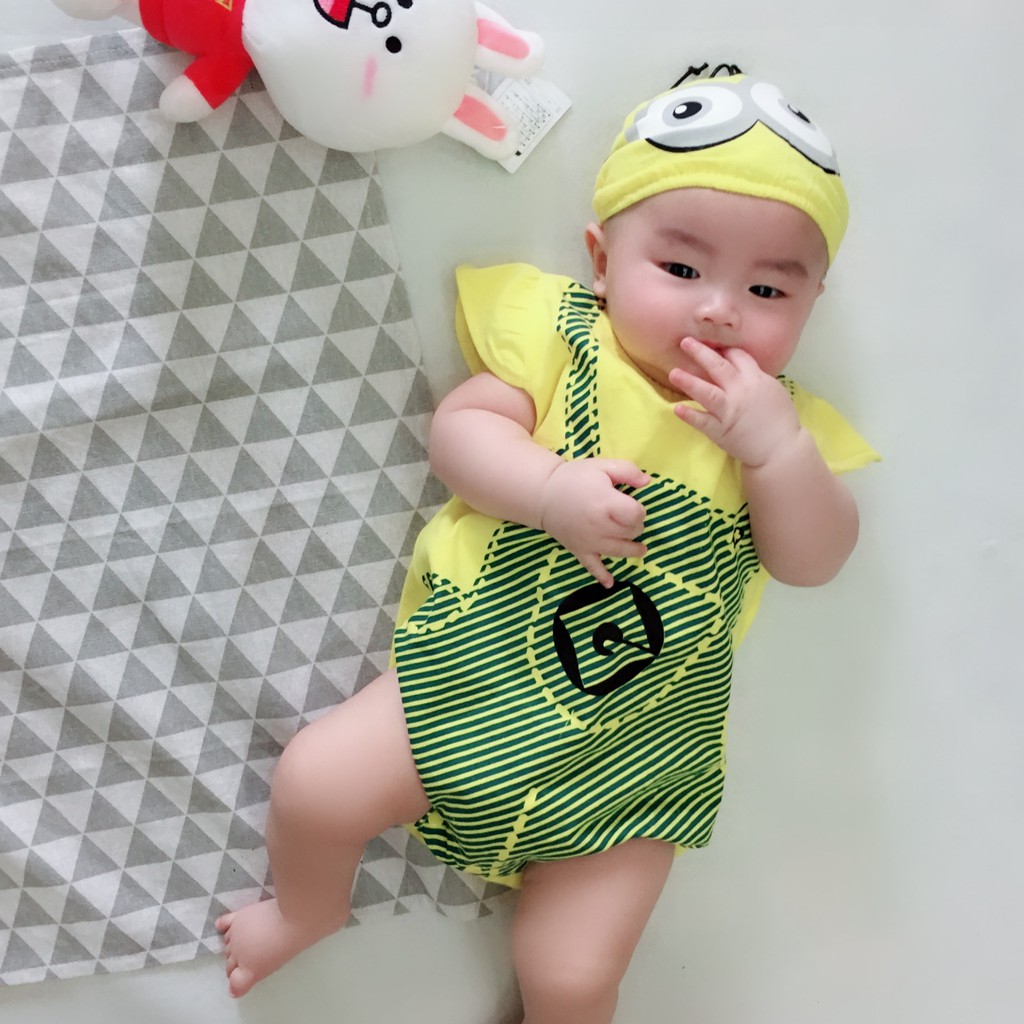 [CAO CẤP] BODY MINION KÈM MŨ XINH CHO BÉ 4-14KG - Shop ThuKoy