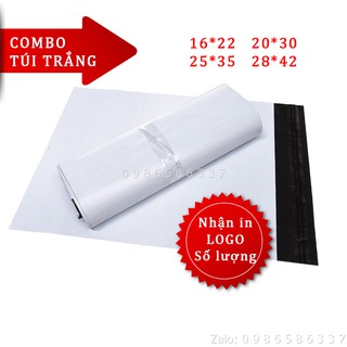 [TRẮNG-DÀY]COMBO Túi đóng hàng, túi niêm phong dán miệng đóng gói vận chuyển thay băng dính+túi nilon truyền thống