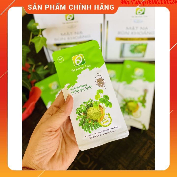 Mặt Nạ Bùn Khoáng Sữa Dê, Nghệ Đỏ hoặc Rau Má, Chùm Ngây - The Moshav Farm - Detox Da, Làm Sáng Da