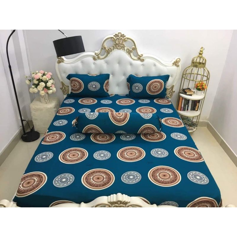 Bộ drap thun Hàn Quốc 3D 4 món ( drap + 2 vỏ gối đầu và vỏ gối ôm).nệm