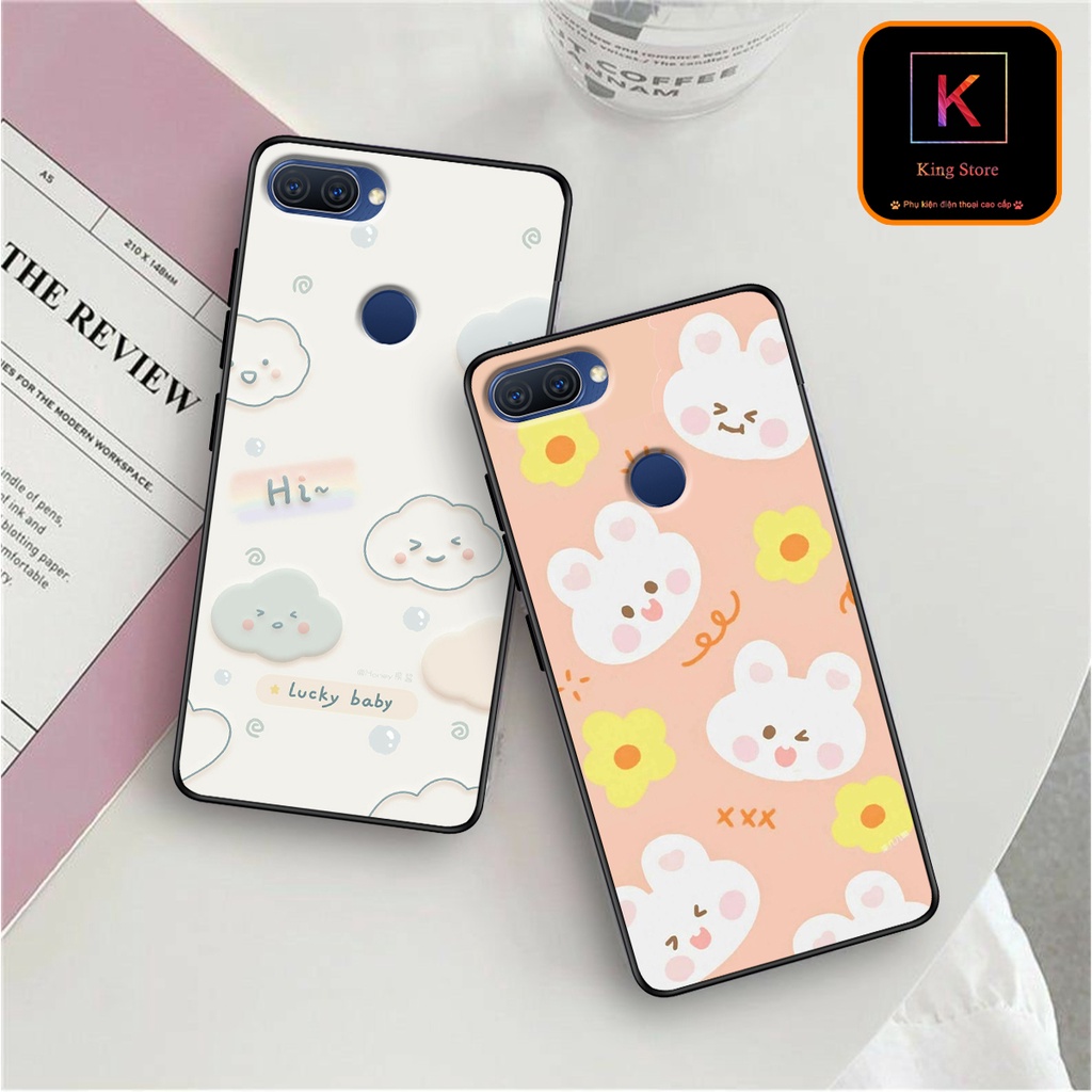 Ốp lưng Oppo F9 - Oppo F7 - Ốp in hình Gấu&amp;Thỏ siêu xinh - Lưng nhám viền TPU